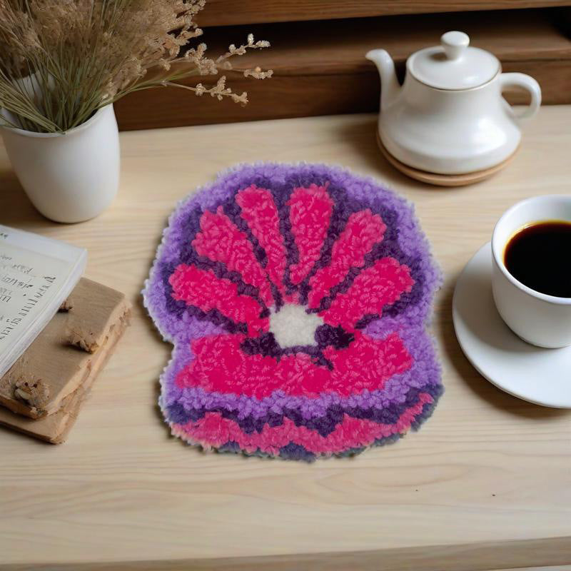 DIY Embroidery Kit for Shell-Patterned Plush Coasters