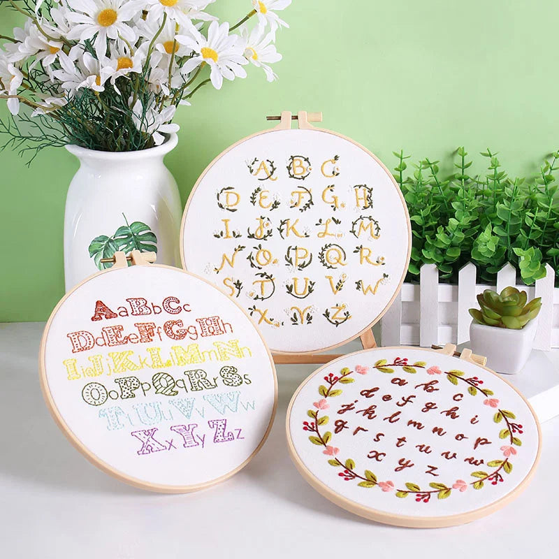 Colorful Alphabet -Themed DIY Embroidery Kits