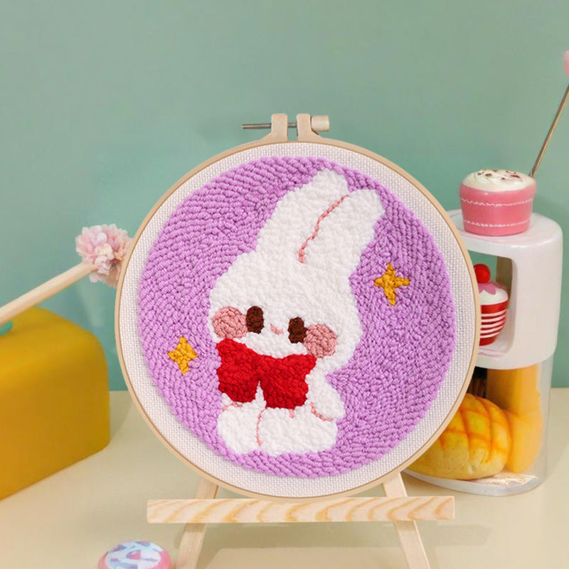 DIY Embroidery Kit for Plush Rabbit Coasters