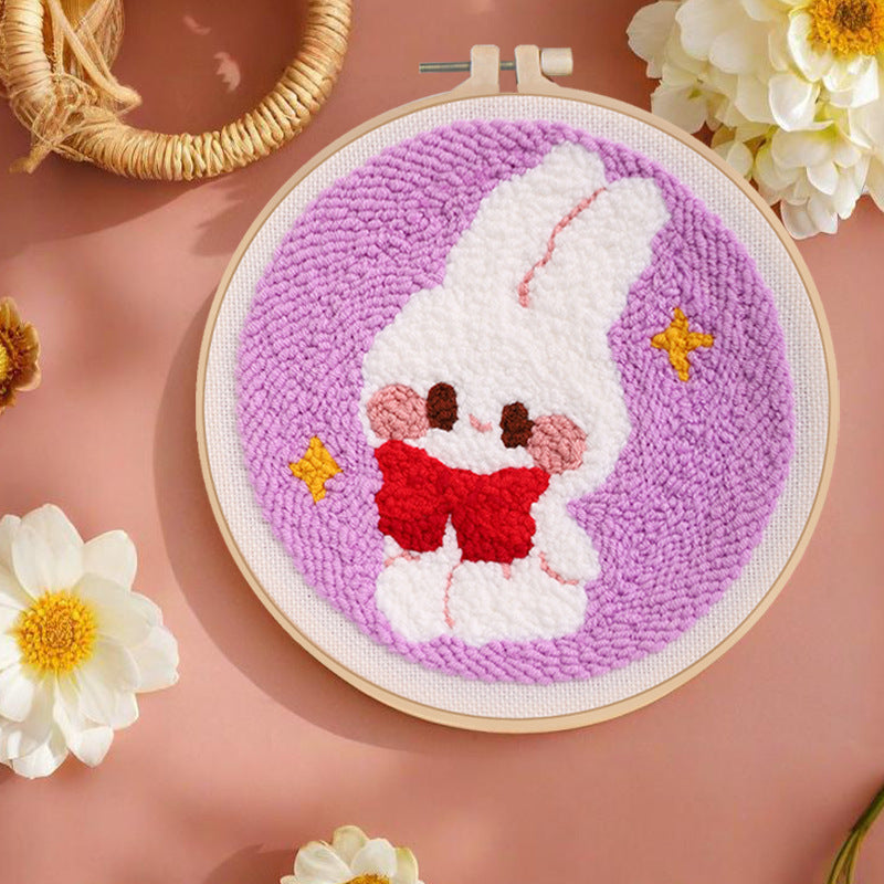 DIY Embroidery Kit for Plush Rabbit Coasters