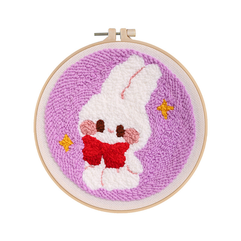 DIY Embroidery Kit for Plush Rabbit Coasters