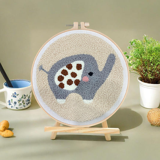 DIY Embroidery Kit for Plush Elephant Coasters