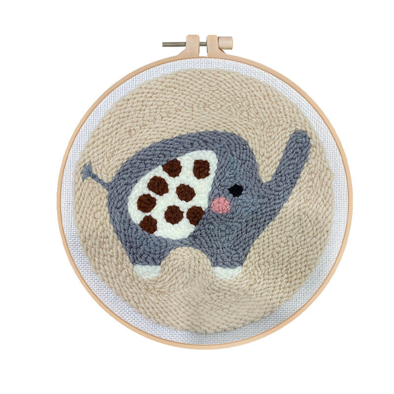 DIY Embroidery Kit for Plush Elephant Coasters