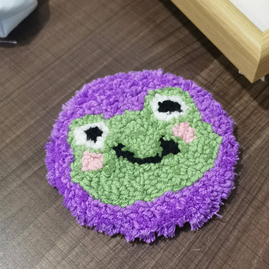 Frog-Patterned Coaster DIY Embroidery Kit