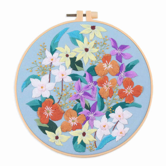 Flower Cluster Embroidery DIY Material Kit
