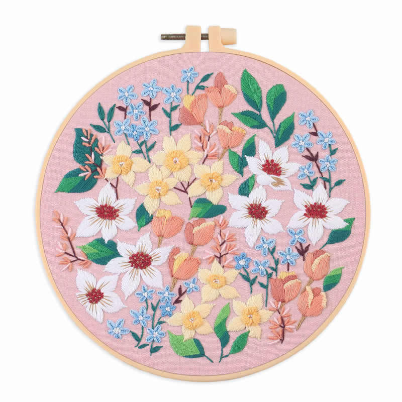 Flower Cluster Embroidery DIY Material Kit