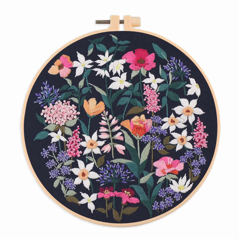 Flower Cluster Embroidery DIY Material Kit