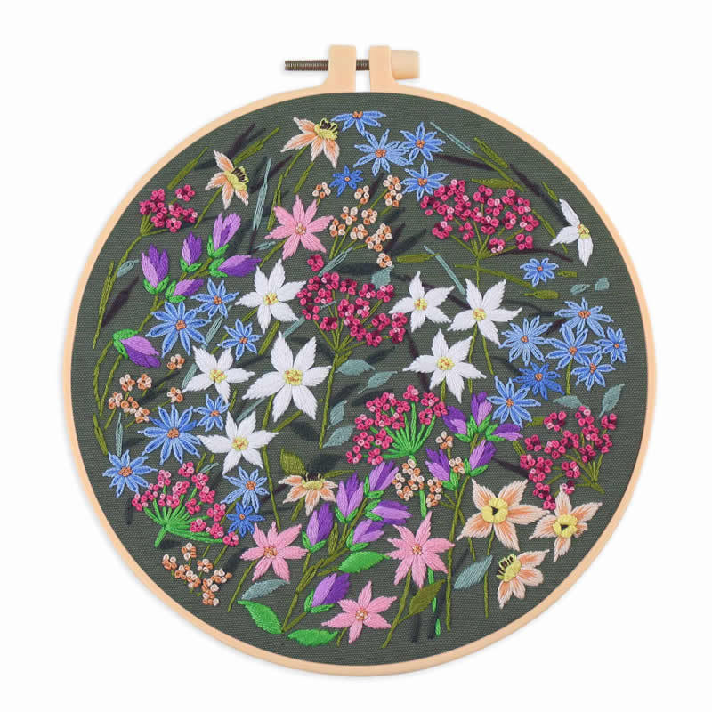 Flower Cluster Embroidery DIY Material Kit
