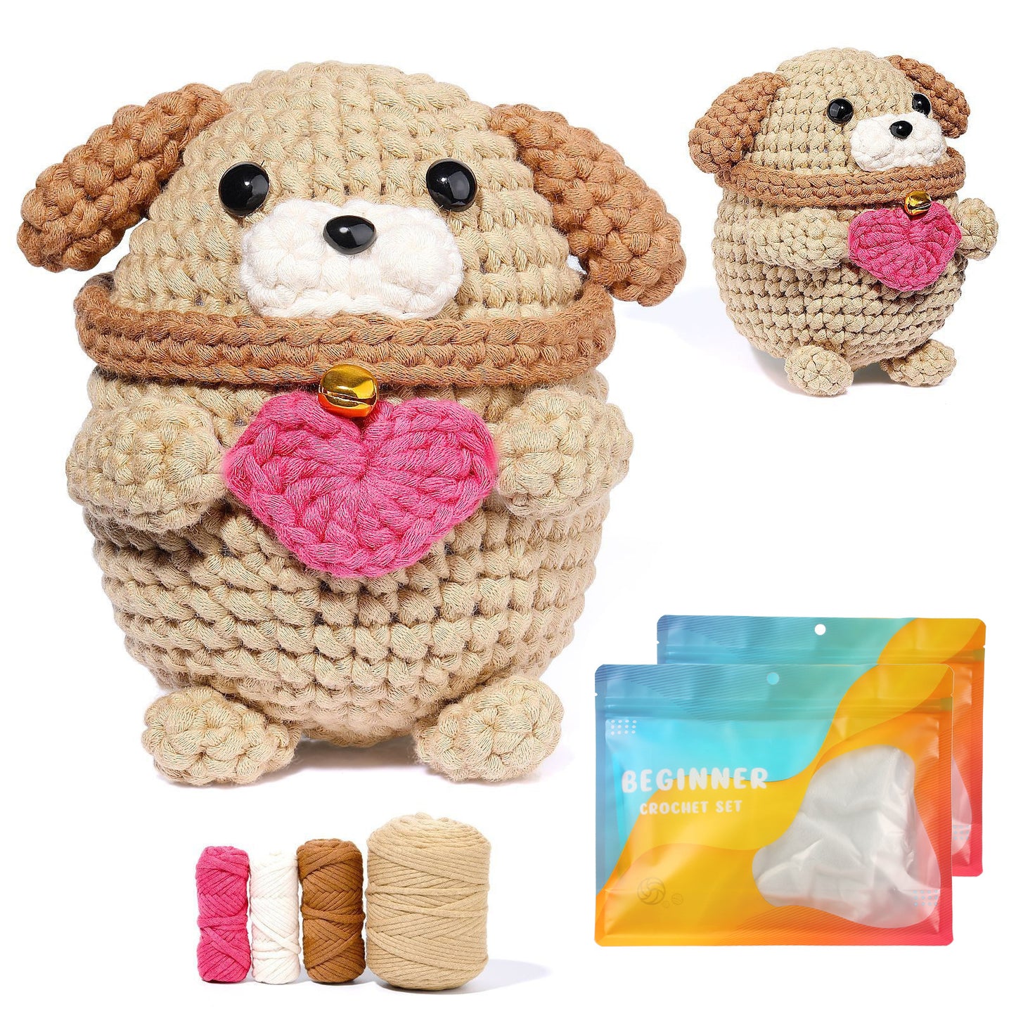 Puppy Crochet DIY Material Kit and Components