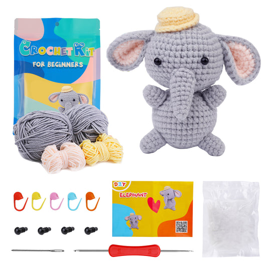 Elephant Handmade Crochet DIY Material Kit