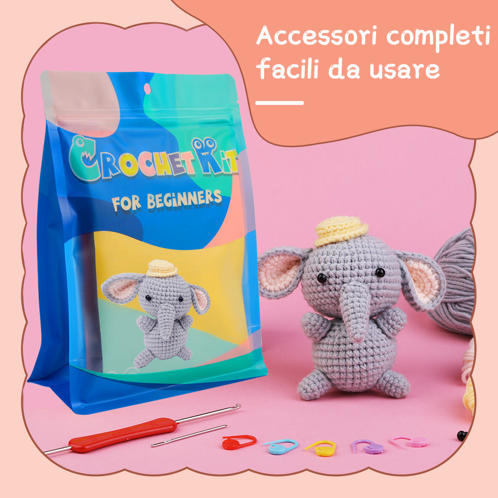 Elephant Handmade Crochet DIY Material Kit