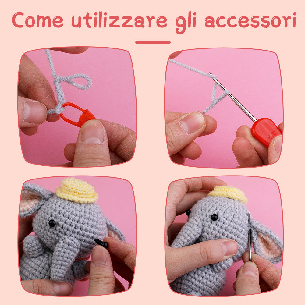 Elephant Handmade Crochet DIY Material Kit