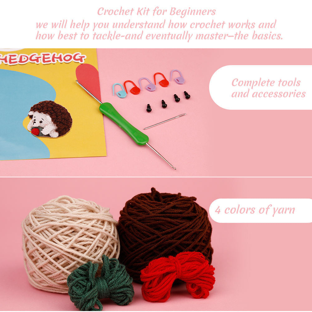 Hedgehog Handmade Crochet DIY Material Kit