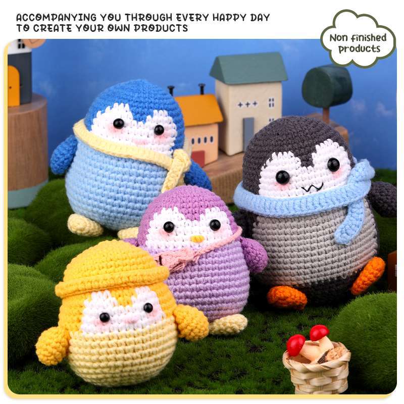 Penguin Family Handmade Crochet DIY Craft Kit