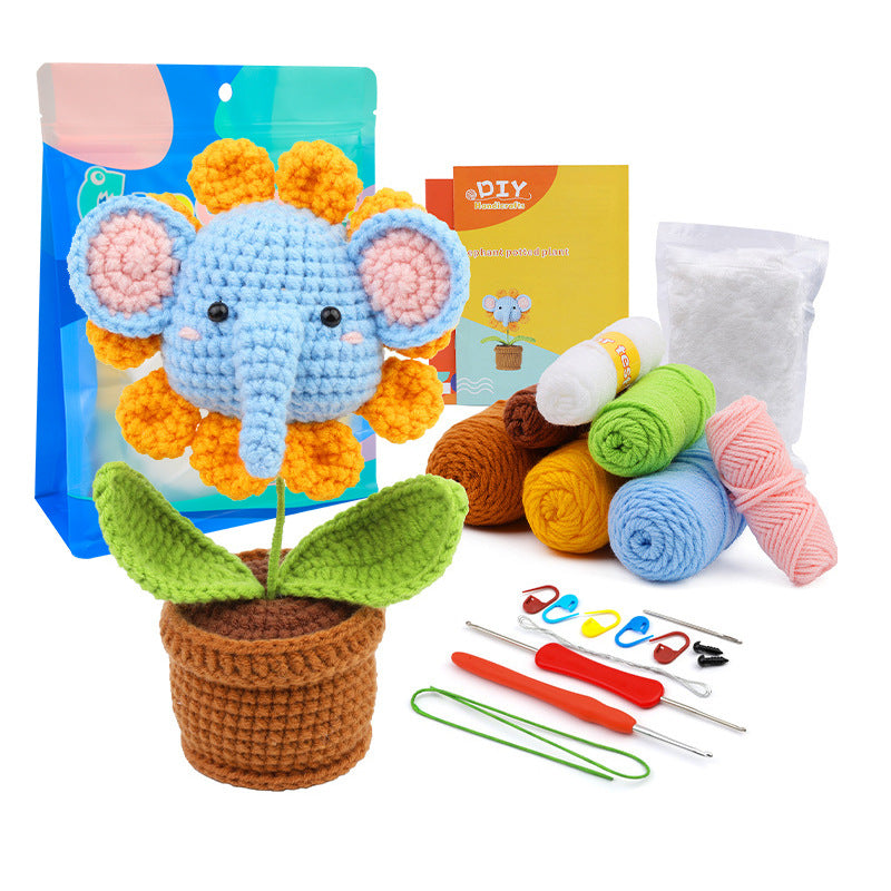 Animal Sunflower Handmade Crochet DIY Craft Kit