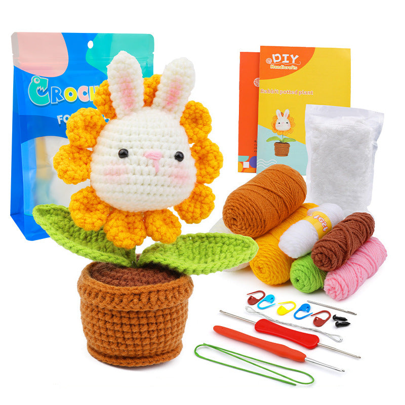 Animal Sunflower Handmade Crochet DIY Craft Kit
