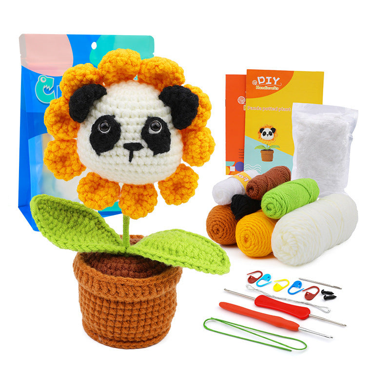 Animal Sunflower Handmade Crochet DIY Craft Kit