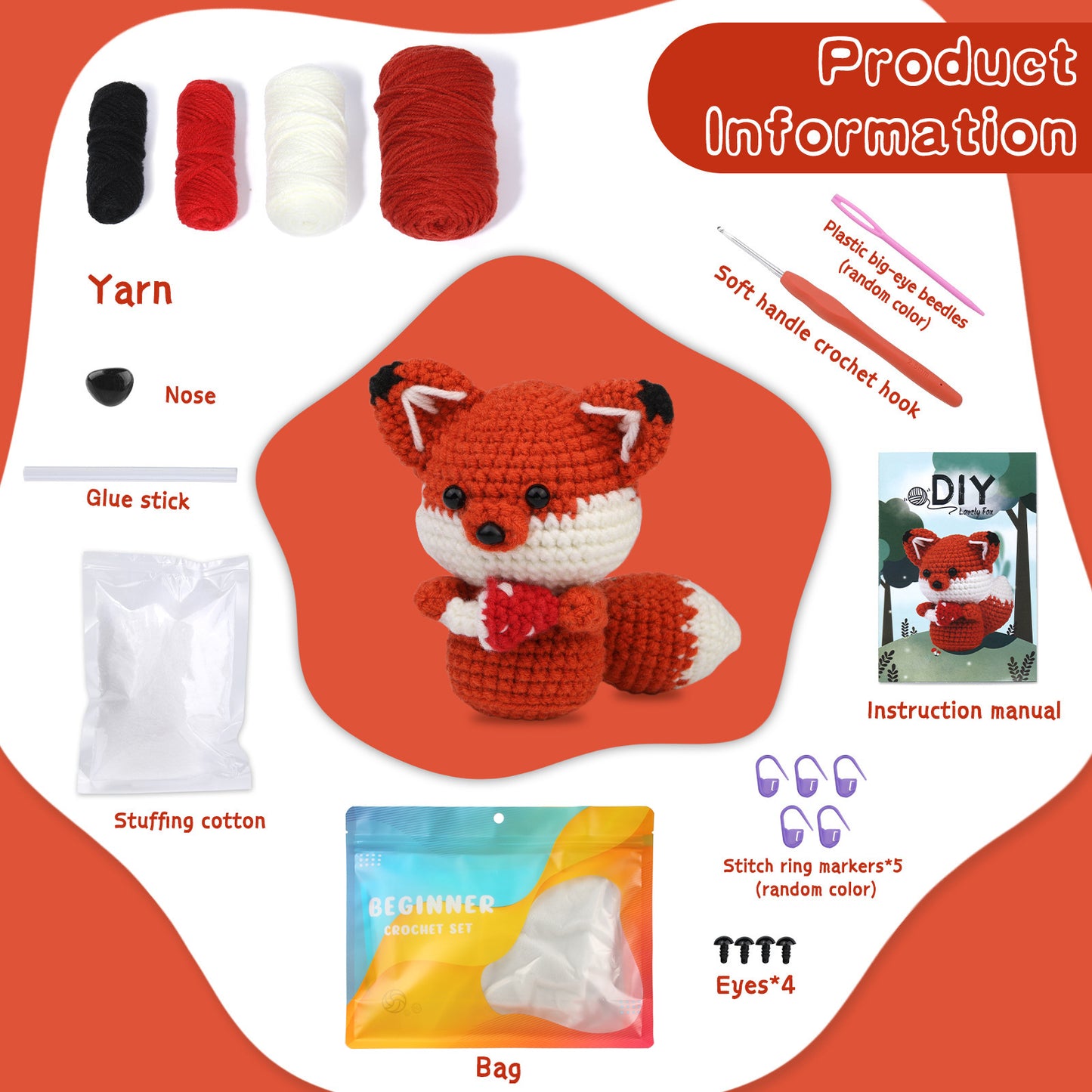 Fox Handmade Crochet DIY Craft Kit