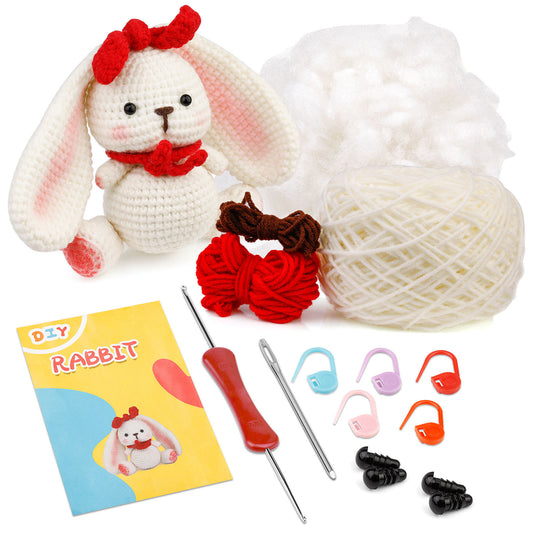 Bunny Plush Craft Kit Handmade DIY Crochet Material Kit