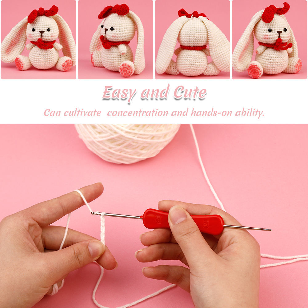 Bunny Plush Craft Kit Handmade DIY Crochet Material Kit