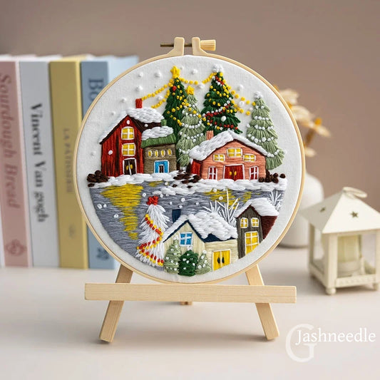 Christmas Village Embroidery Kit